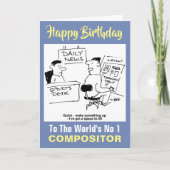 De 'neen 1'-componist - Happy Birthday Kaart (Voorkant)