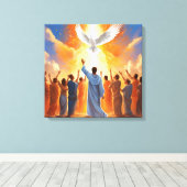 De neerdaling van de Heilige Geest op de volgeling Canvas Afdruk (Insitu (Houten vloer))