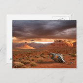 De Neerstorting van het UFO in Woestijn met het Briefkaart (Voorkant / Achterkant)