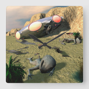 De Neerstorting van het UFO van Roswell Vierkante Klok