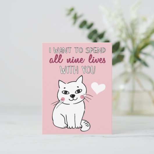 De negen levens met jullie Romantische Valentijnse Feestdagenkaart (Staand voorkant)