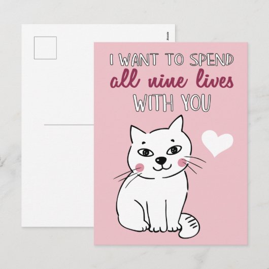 De negen levens met jullie Romantische Valentijnse Feestdagenkaart (Voorkant / Achterkant)