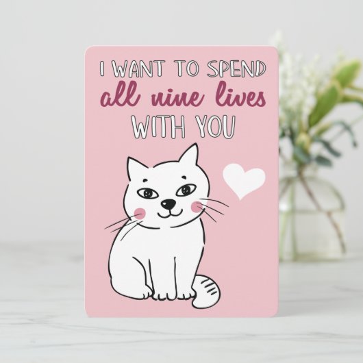 De negen levens met jullie Romantische Valentijnse Feestdagenkaart (Staand voorkant)