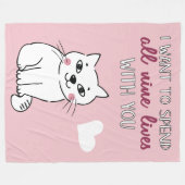 De negen levens met jullie Romantische Valentijnse Fleece Deken (Voorkant (Horizontaal))