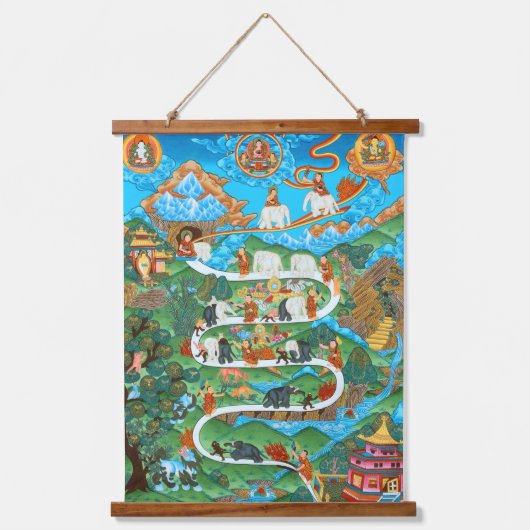 De Negen Mental Abidings Samatha Hangend Wandkleed (Voorkant)