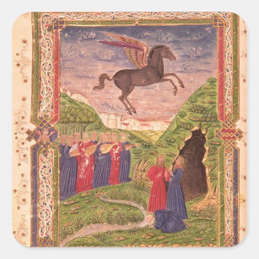 De negen Muses-instrumenten Vierkante Sticker (Voorkant)