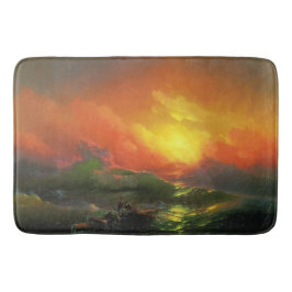 De Negende Golf (Stormachtige zee met rode zonsond Badmat
