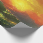 De negende golf (Stormy Zee met Red Sunset) Cadeaupapier (Hoek)