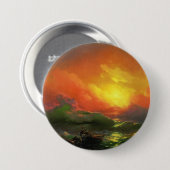 De negende golf (Stormy Zee met Red Sunset) Ronde Button 7,6 Cm (Voorkant /achterkant)