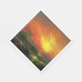 De negende golf (Stormy Zee met Red Sunset) Servet (Hoek)