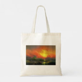 De negende golf (Stormy Zee met Red Sunset) Tote Bag (Achterkant)