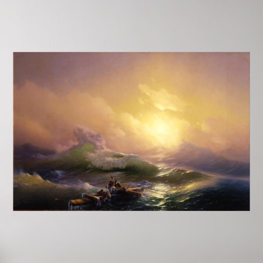 De negende golf van het Poster Ivan Aivazovsky (Voorkant)