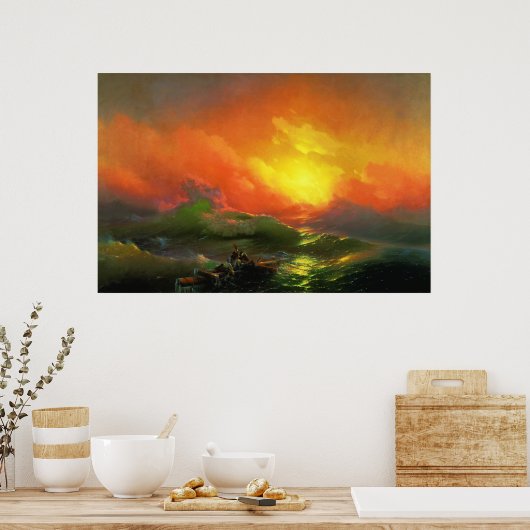De negende golf van Ivan Aivazovsky Poster (Keuken)