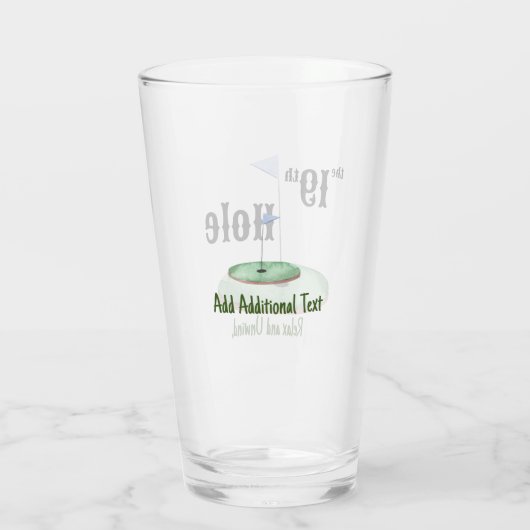 De negentiende hole Glass Cup Glas (Achterkant)