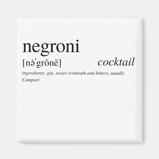 De Negroni - de favoriete cocktail van Italië Magneet (Voorkant)