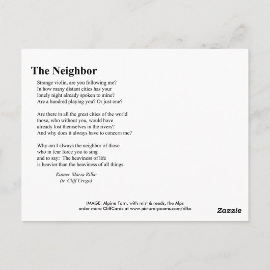 DE NEIGHBOR BRIEFKAART (Achterkant)