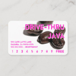 De neon Rond gemaakte Ponskaart van de Drink van Klantenkaartje