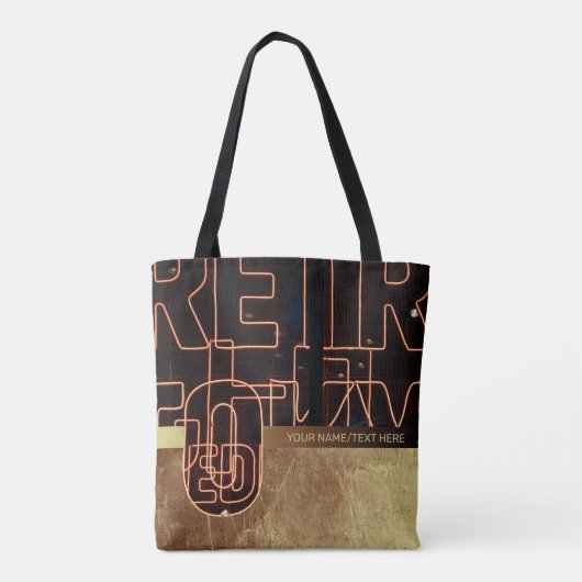 De neon van de terugkeer met gepersonaliseerde naa tote bag (Achterkant)