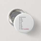De neopronounons van de checklist lang ronde button 3,2 cm (Voorkant /achterkant)