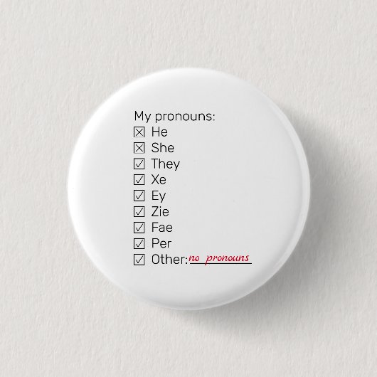 De neopronounons van de checklist lang ronde button 3,2 cm (Voorkant)