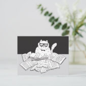 De nerd kat briefkaart (Staand voorkant)