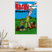 De Nerdy Diggers - Standaard Logo - Poster 24x36 (Keuken)