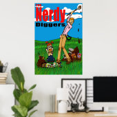 De Nerdy Diggers - Standaard Logo - Poster 24x36 (Thuiskantoor)