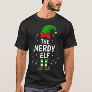 De Nerdy Elf Xmas Matching Familie Funny Kerstmis T-shirt