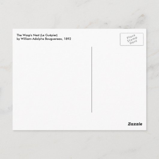 De nest van het Wasp door William Adolphe Bouguere Briefkaart (Achterkant)