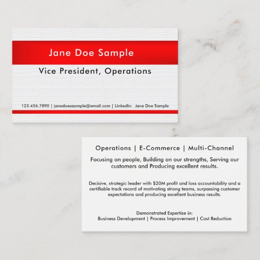 De netwerkkaarten van Résumé Rood en Wit Visitekaartje (Voorkant / Achterkant)