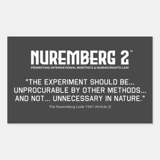 De Neurenberg-code 1947 A. 2 Rechthoekige stickers (Voorkant)