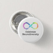 De neurodiversiteit vieren ronde button 3,2 cm (Voorkant /achterkant)