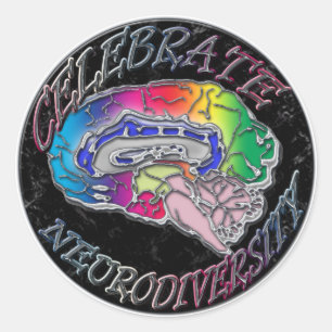 De neurodiversiteit vieren ronde sticker