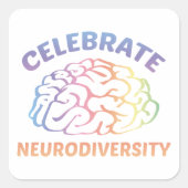 De neurodiversiteit vieren vierkante sticker (Voorkant)
