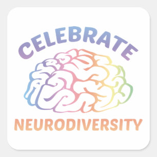 De neurodiversiteit vieren vierkante sticker