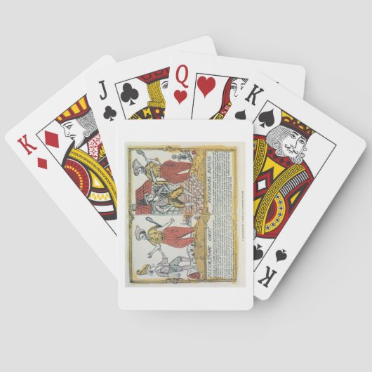 De neus en de vorst, Russisch, eind 18e eeuw Pokerkaarten (Achterkant)