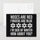 De neuzen zijn rode vingers zijn blauw ik ben ziek briefkaart (Voorkant / Achterkant)