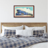 De New Jersey Central Blue Comet Train Canvas Afdruk (Insitu (Slaapkamer))
