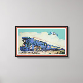 De New Jersey Central Blue Comet Train Canvas Afdruk