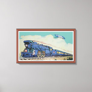 De New Jersey Central Blue Comet Train Canvas Afdruk