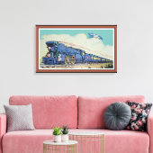 De New Jersey Central Blue Comet Train Canvas Afdruk (Insitu (Woonkamer))