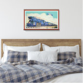 De New Jersey Central Blue Comet Train Canvas Afdruk (Insitu (Slaapkamer))