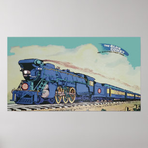De New Jersey Central Blue Comet Train Poster
