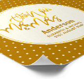 De New Mr en Mrs. (naam, date) Wedding Gold Decor Poster (Hoek)