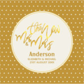 De New Mr en Mrs. (naam, date) Wedding Gold Decor Sticker (Voorkant)
