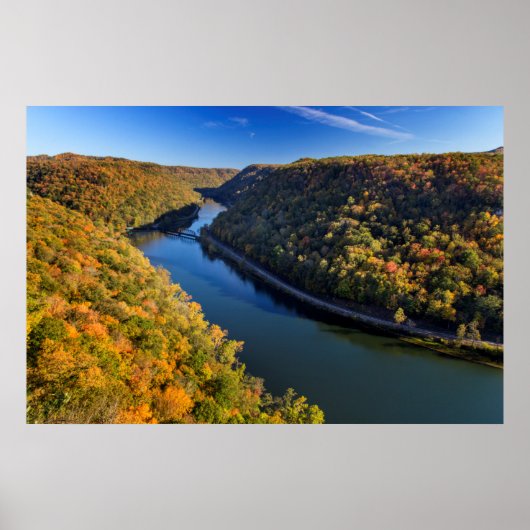De New River Gorge bij Hawks Nest State Park Poster (Voorkant)