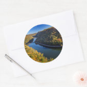 De New River Gorge in Hawks Nest State Park Ronde Sticker (Envelop)