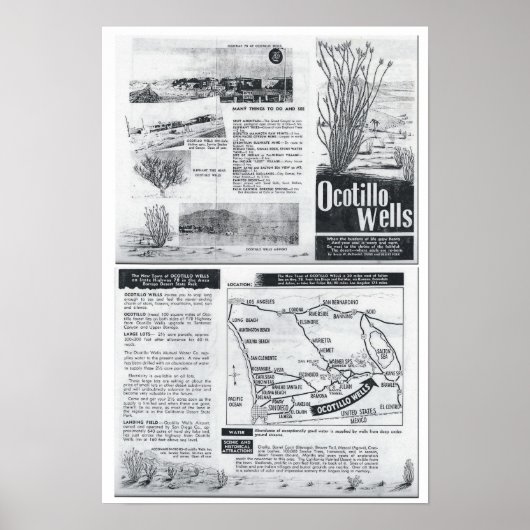De New Town of Ocotillo Wells - Brochure van 1960 Poster (Voorkant)