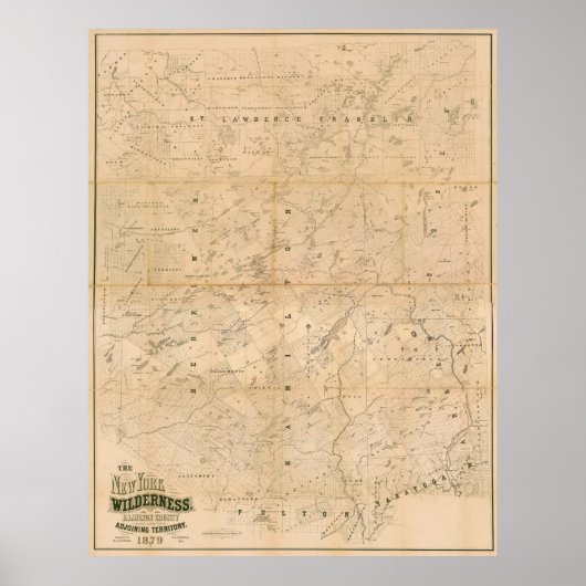 De New York Wilderness. 1879 Kaart. Poster (Voorkant)
