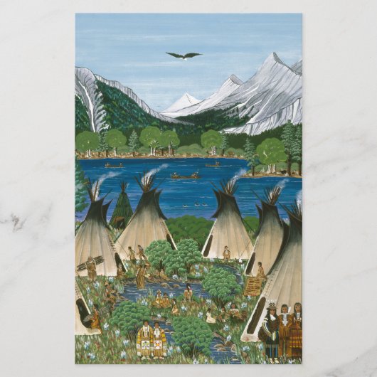 De Nez Perce ~ Wallowa Lake Briefpapier (Voorkant)